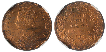 India (British) 1880C Cu ¼ Anna
