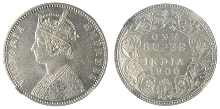 India / British 1900B Ag Rupee