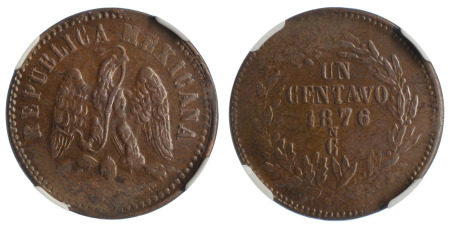 Mexico 1876CN (Republic) Cu 1 Centavo