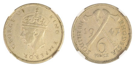 Southern Rhodesia 1947 6 Pence - AU 58