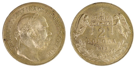 Hungary 1912KB Ag 2 Corona, Franz Josef I