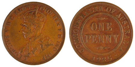 Australia 1925 Cu Penny, George V