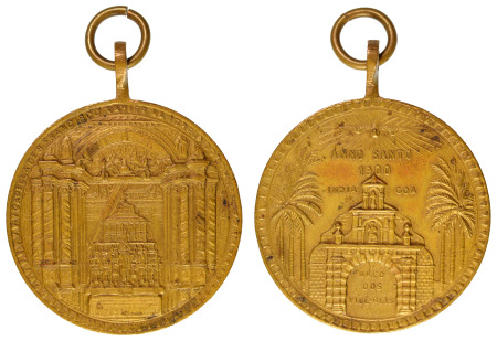 India (GOA) 1900 Brass Medallion ;St.Francis Xavier Relics