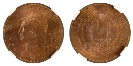 Argentina 1892 (Cu) 2 Centavos