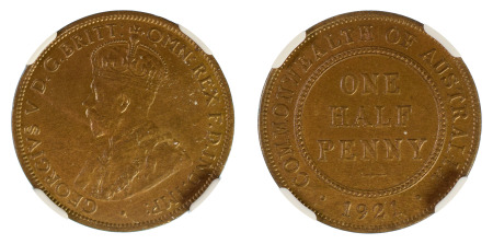 Australia 1921 1/2 Penny *MS 64 BN*