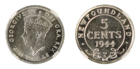 Canada 1944C  / Newfoundland 5 Cents *MS 63*