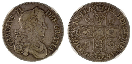 Great Britain 1679Ag 1679 Crown 3rd Bust , S3358 *VF 30*