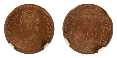 India / British 1893(C) 1/12 Anna  *MS 64 RB*
