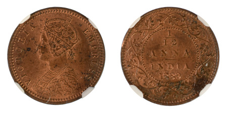 India / British 1889(C) 1/12 Anna *MS 63 RB*