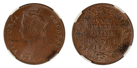 India (British) 1901(C) ¼ Anna  *MS 63 BN*