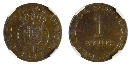 Mozambique 1945 Cu 1 Escudo *MS 63 BN*
