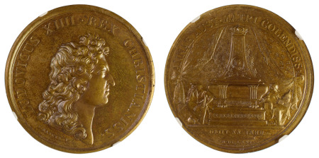 France 1666 Bronze Medal "Death Of Reine Mere" by J.Mauger - (41mm) *MS 65 BN*