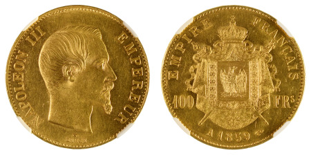France 1859A Au 100 Francs, Napoleon III 