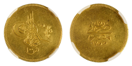 Egypt AH1255/15 (1852) Au 100 Qirsh 