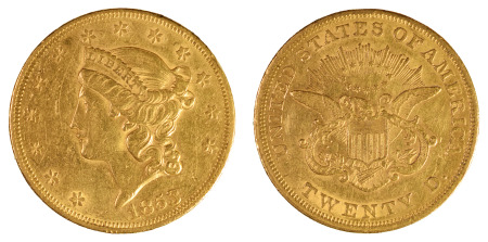 USA 1853 Au $20 Dollars