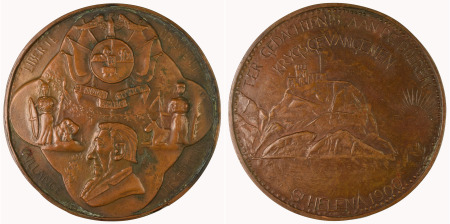 South Africa 1900 Z.A.R. Boer war, St.Helena Prisoner of War Camp hollow bronzed medal