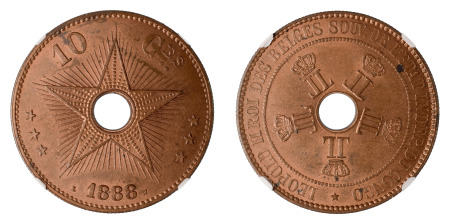 Belgian Congo 1888 Cu 10 Centimes