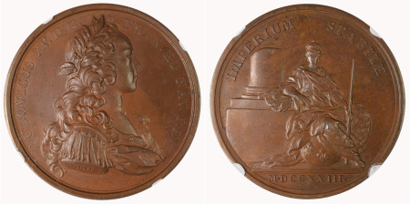 France 1723 Ae Medallion, Stability of the Empire by Duvivier