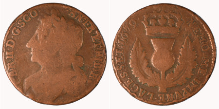 Great Britain, Scotland 1679 Ae 6 Pence, Charles II