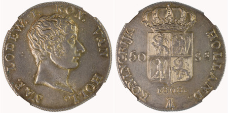 Netherlands 1808 Ag 50 Stuivers, Kingdom of Napoleon