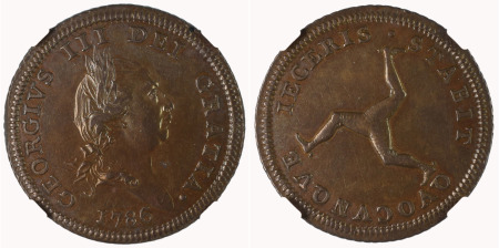 Isle of Man 1786 (Cu) ½ Penny, George III
