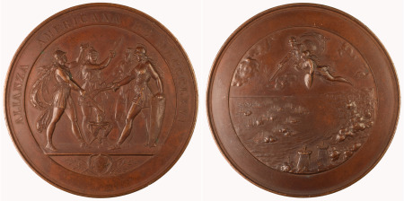 Peru 1866 Ae Medallion, Battle of Callao (American Alliance) 