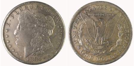 USA 1884S Ag Morgan Dollar, scarce