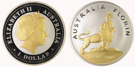 Australia 2004 Ag 1 Dollar, 1954-2004 Commemorative