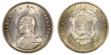 German East Africa 1890 (Ag) 1 Rupie, Wilhelm II