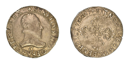 France Henry III (1574-1589), AR Franc au col plat