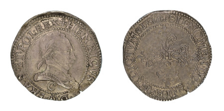 France Henry III, AR demi-Franc au col plat