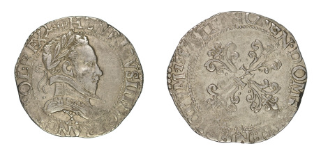 France Henry III, AR demi-Franc au col plat