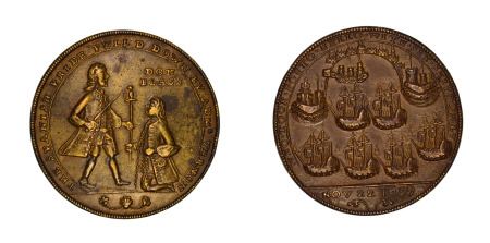 Great Britain Admiral Vernon bronze medal. 1739