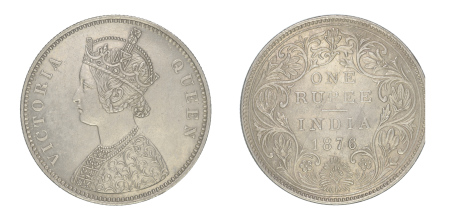 India (British) Victoria rupee 1876