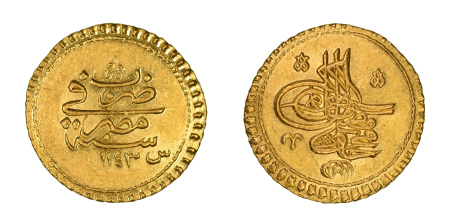 Ottoman Empire Ahmad III (115-1143h), gold zeri mahbub