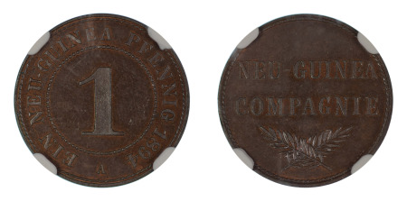 Germany 1894 A (Cu) 1 Pfennig (KM 1), NGC Graded MS 65 Brown