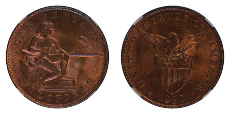 Philippines 1930 M (Cu) 1 Centavo (KM 163), NGC Graded MS 65 Brown
