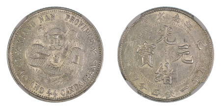 China Kiangnan 1899 (Ag) 20 Cents (L&M 225 Y#143a.2), NGC Graded MS 61