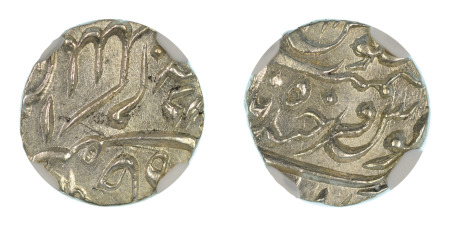 India Hyderabad, AH 1285 - 1329 (Ag) 1/8 Rupee (Y#14), NGC Graded MS 66