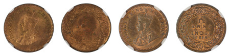 India (British) 1912 (c) (Cu) 1/12 Anna (KM 497), NGC Graded MS 65 Red Brown