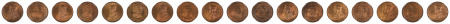 India (British) 9 Coin Lot - (Cu) 1/4 (KM 512) 1920 (c), 1926 (B), 1927 (B), 1928 (B), 1930 (c), 1933 (c), 1934 (c), 1935 (C), all NGC graded MS 66 Red Brown