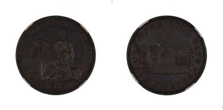 Australia, Tasmania 1855 Penny, (KM-TN 141), R Josephs, NGC graded XF 40 BN