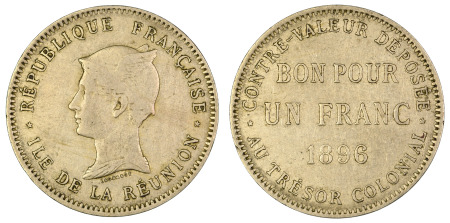 Reunion (Isle of) 1896 (Ni) 1 Franc