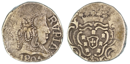 India, Portuguese, Goa 1805 (Ag) Rupia, Maria I
