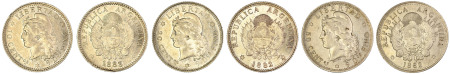 Argentina 1882 10, 20 & 50 Centavos lot