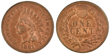 USA 1881 (Cu) 1 Cent, Indian