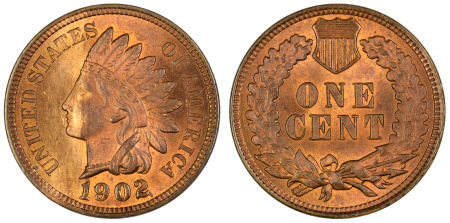USA 1902 (Cu) Cent, Red Brown UNC