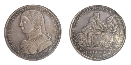 Argentina 1808 Ag Medallion, Proclamation Ferdinand VII