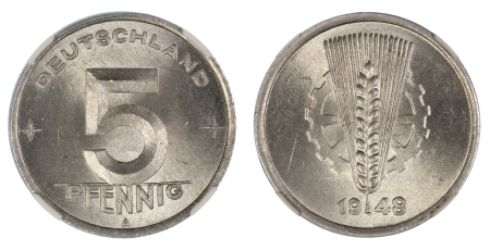 East Germany 1948A Alu 5 Pfennig
