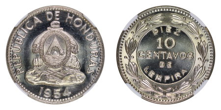 Honduras 1954 Cu-Ni 10 Centavos